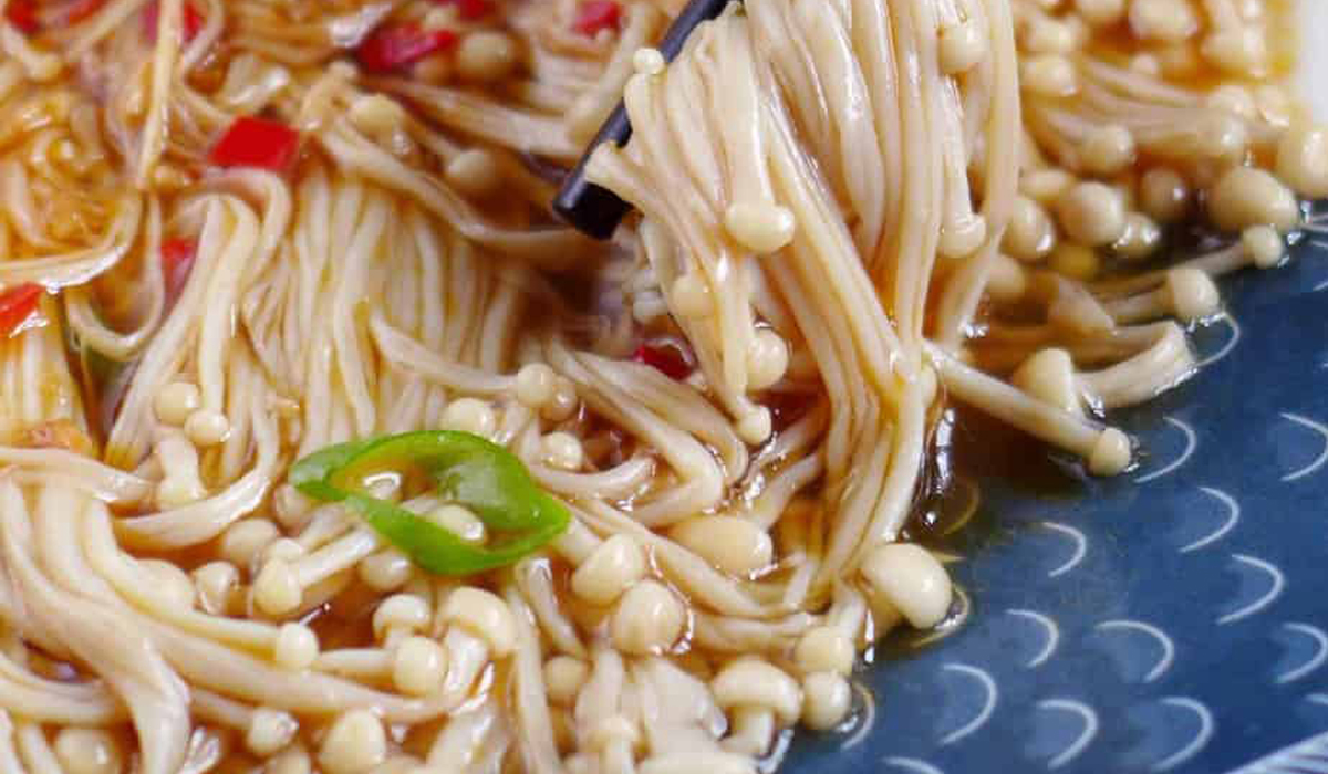 Enoki mushrooms